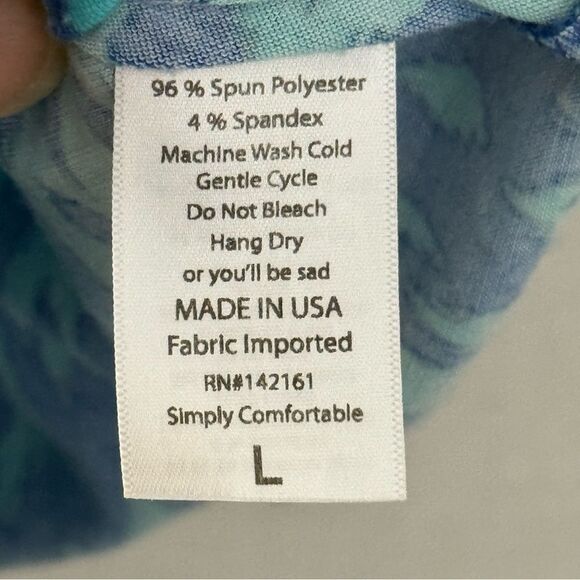 LuLaRoe Randy, large, worn once, 96% polyester, 4% spandex, blue pattern - Picture 5 of 5